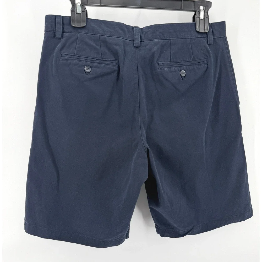 Banana Republic Chino Shorts Navy Blue Preppy Casual Mens 36 Cotton Flat Front